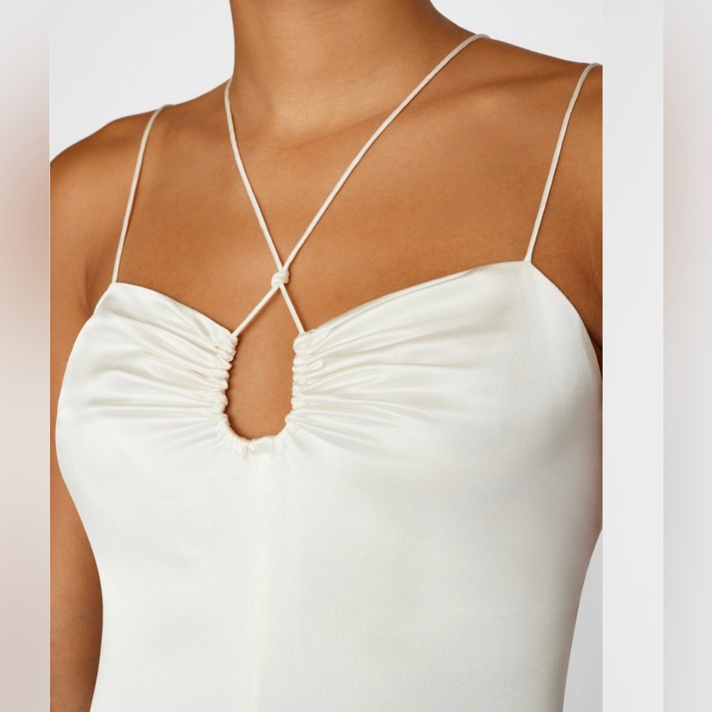 Frame Delicate Tie Keyhole Tank Silky Strappy Size Small LIKE NEW Off White
